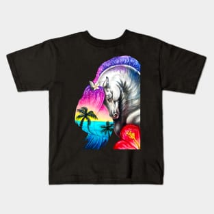 Watercolor Hawaiian Horse Kids T-Shirt